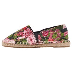 Dolce & Gabbana Tricolor Floral Print Canvas Espadrille Flats Size 31 (Kids)