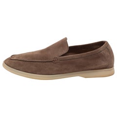 Loro Piana Brown Suede Summer Walk Loafers Size 45.5