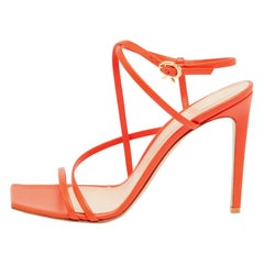 Gianvito Rossi Poppy Red Leather Manilla Sandals Size 39