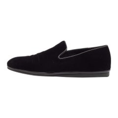 Salvatore Ferragamo Mocasines de cuero negro y terciopelo talla 41