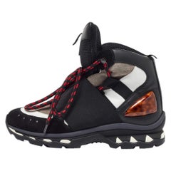Zapatillas altas Givenchy Hiker en piel y ante blanco/negro talla 42
