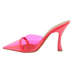 Malone Souliers: rosa caldo in vernice e PVC  Joella Mules Taglia 38