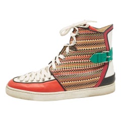 Christian Louboutin Scarpe da ginnastica alte in pelle multicolore 44,5
