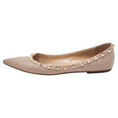 Valentino Ballerine Rockstud in pelle beige misura 39