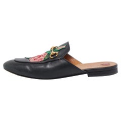 Gucci Black Leather Princetown Mules Size 40