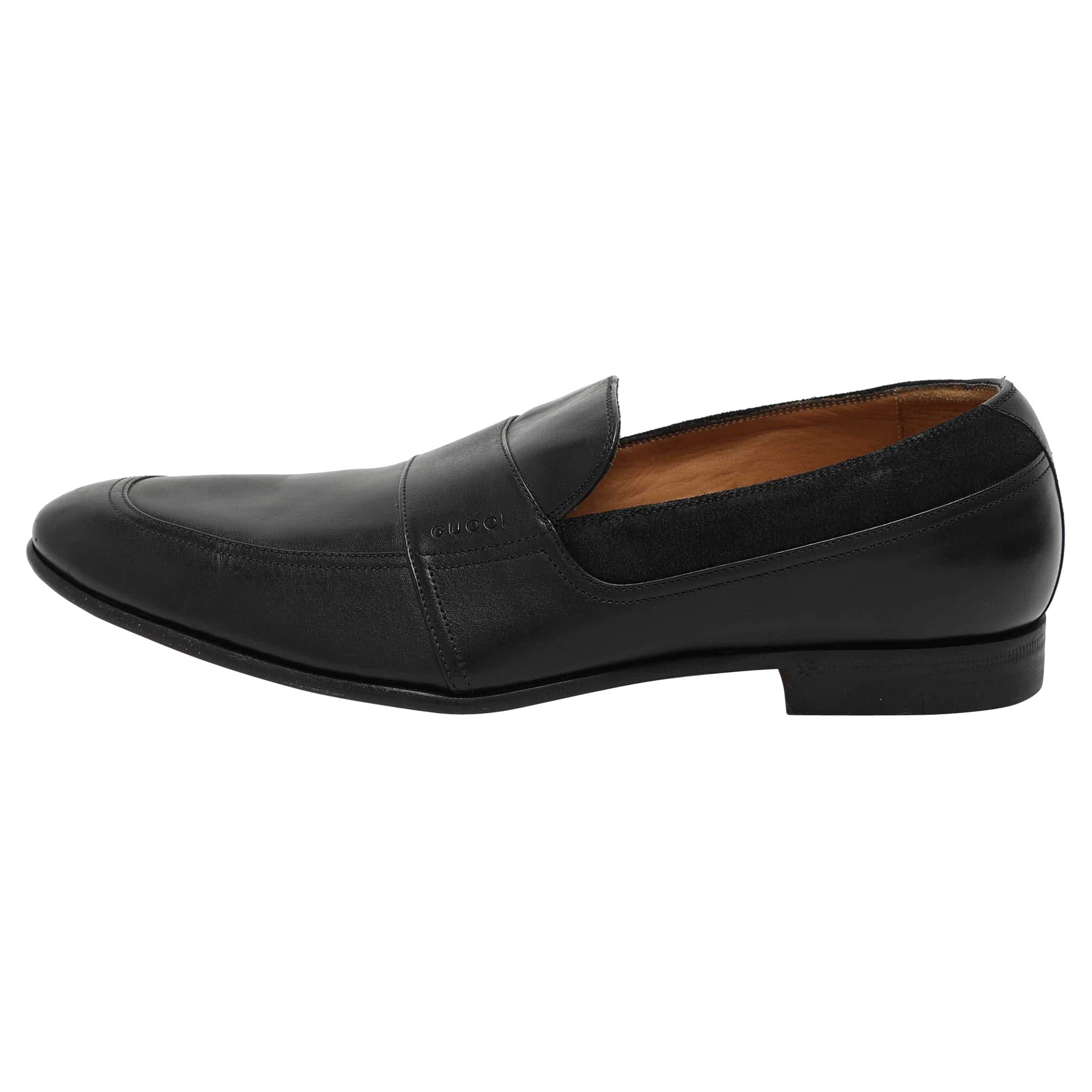 Mocasines Gucci de piel y ante negro talla 40 en venta
