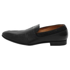 Gucci Black Leather and Suede Loafers Size 40