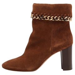 Casadei Brown Suede Ankle Length Boots Size 39