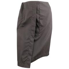 DROZDZIK Size 6 Black Pleated Wool Sheer Fishtail Pencil Skirt Size 6 Black Plea 6