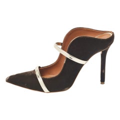 Malone Souliers Velluto marrone/oro e pelle Maureen Mules Taglia 39