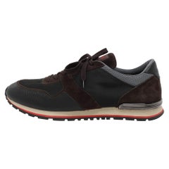 Tod's Brown Suede and Neoprene Low Top Sneakers Size 48