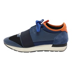 Balenciaga Multicolor Leather and Mesh Race Runner Low Top Sneakers Size 38