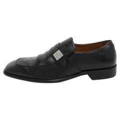 Louis Vuitton - Mocassini in pelle nera goffrata Damier Taglia 41