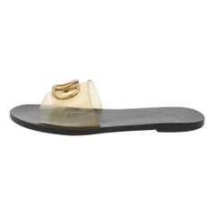Valentino Transparent PVC Escape V Logo Flat Slides Size 40