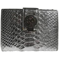 Roberto Cavalli Snakeskin Silver Wallet