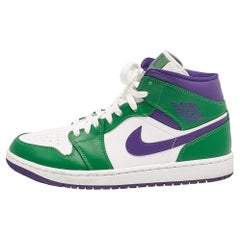 Air Jordans Multicolor Leather Jordan 1 Mid Incredible Hulk Sneakers Size 43