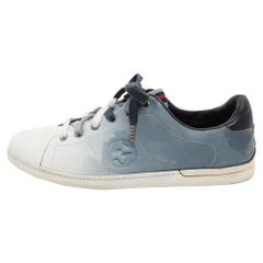 Gucci Sneakers basse in pelle blu Ombre Taglia 41.5