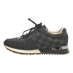 Louis Vuitton Black Canvas Leather Run Away Lace Up Sneakers Size 40