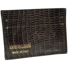 Roberto Cavalli Snakeskin Leather Cardholder