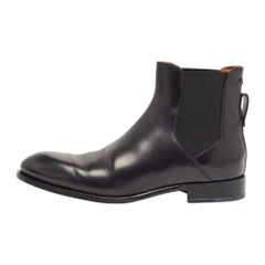 Ermenegildo Zegna Black Leather Vienna Blake Chelsea Boots Size 43
