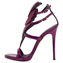 Giuseppe Zanotti Purple Patent Leather Cruel Ankle Strap Sandals Size 40