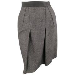 DOLCE & GABBANA Size 4 Heather Gray Pleated Front A Line Skirt