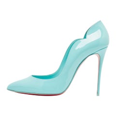 Christian Louboutin Blue Patent Leather Hot Chick Pumps Size 41