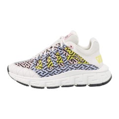 Versace Multicolor Leather and Fabric Trigreca Sneakers Size 41