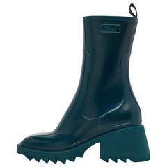Chloe Green Rubber Betty Rain Boots Size 41