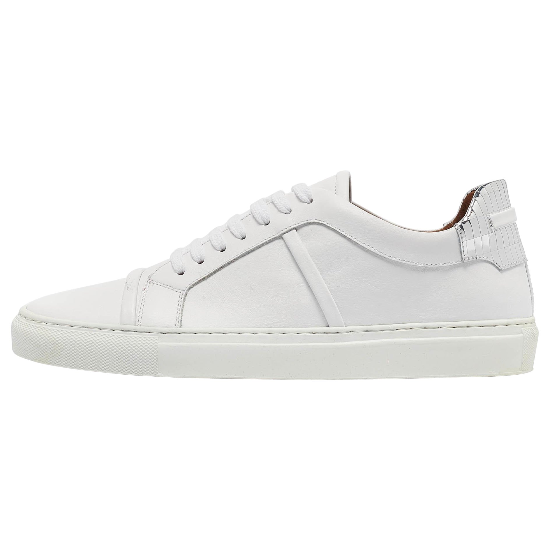 Malone Souliers, pelle bianca, Musa, scarpe da ginnastica con lacci, misura 40,5