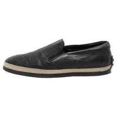 Tod's Espadrille en cuir noir Taille 41.5