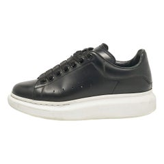 Alexander McQueen Black/White Leather Oversized Sneakers Size 35.5