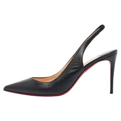 Christian Louboutin Black Leather Kate Slingback Pumps Size 38.5