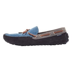 Louis Vuitton Mulitcolor Suede and Leather Slip On Loafers Size 44