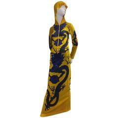Vivienne Tam Yellow Printed Mesh Dragon Ensemble 10