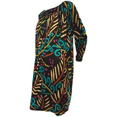 Vintage 1980s Missoni Fine Cotton Jersey Boldly Patterned Smock Dress