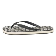 Louis Vuitton Sandali infradito in gomma con stampa logo bianco/nero Molitor Taglia 43