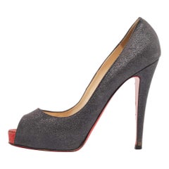 Christian Louboutin Black Glitter Very Prive Pumps Size 40