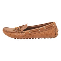 Louis Vuitton Brown Leather Gloria Loafers Size 38