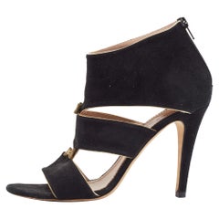 Chloe Sandalias de ante negro con detalle de lazo recortado Talla 41