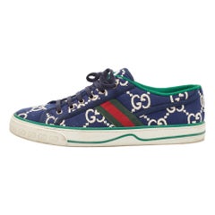 Gucci Blue/Ivory GG Canvas Tennis 1977 Sneakers Size 43.5