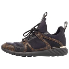 Louis Vuitton Brown/Black Monogram Canvas Neoprene Run Away Low Top Sneakers 37
