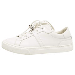 Hermes White Leather Day Sneakers Size 36