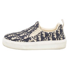 Dior Marineblaue Canvas Solar Slip On Turnschuhe Größe 38,5
