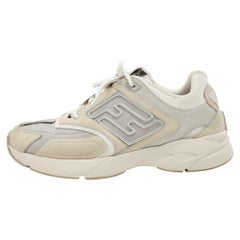 Fendi Multicolor Mesh and Leather FF Athletic Low Top Sneakers Size 42