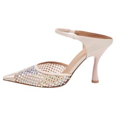 Malone Souliers Pink Satin Embellished Vega Mules Size 39