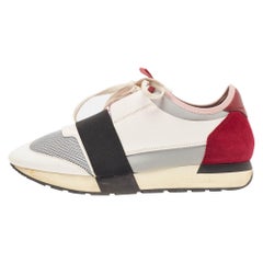 Balenciaga Mehrfarbige Race Runner Turnschuhe aus Ledergeflecht aus Mesh Größe 41