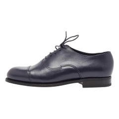 J.M.Weston Navy Blue Leather Lace Up Oxfords Size 41