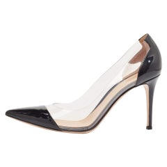 Gianvito Rossi Black Patent Leather and PVC Plexi Pumps Size 41