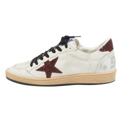 Golden Goose White Leather Ballstar Lace Up Sneakers Size 40